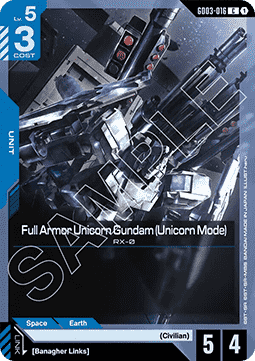 Gundam Card Game Full Armor Unicorn Gundam (Unicorn Mode) GD03-016 Common single card – Steel Requiem