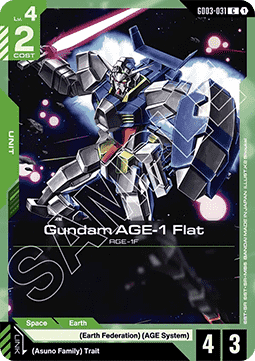 Gundam Card Game Gundam AGE-1 Flat GD03-031 Common single card – Steel Requiem
