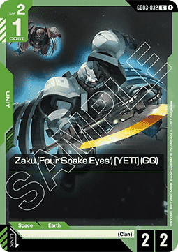 Gundam Card Game Zaku (Four Snake Eyes') (GQ) GD03-032 Common single card – Steel Requiem