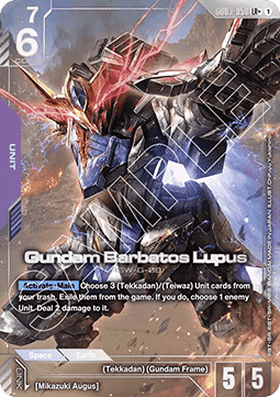 Gundam Card Game Gundam Barbatos Lupus GD03-050 Legendary Rare + single card – Steel Requiem