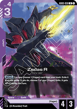 Gundam Card Game Zedas R GD03-059 Uncommon single card – Steel Requiem