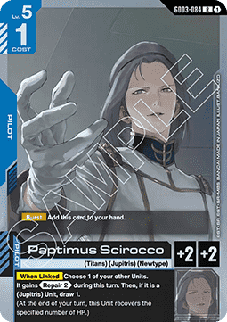 Gundam Card Game Paptimus Scirocco GD03-084 Rare single card – Steel Requiem