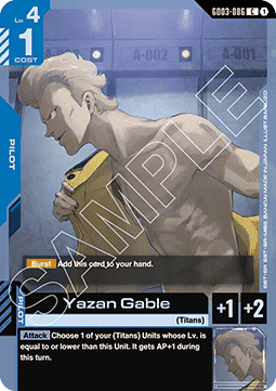 Gundam Card Game Yazan Gable GD03-086 Common single card – Steel Requiem