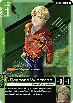 Gundam Card Game Bernard Wiseman GD03-089 Uncommon single card – Steel Requiem