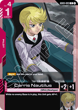 Gundam Card Game Carris Nautilus GD03-093 Common single card – Steel Requiem