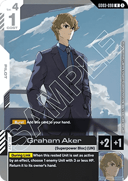 Gundam Card Game Graham Aker GD03-098 Rare single card – Steel Requiem