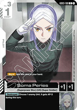 Gundam Card Game Soma Peries GD03-100 Common single card – Steel Requiem