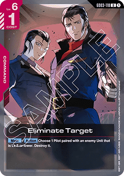 Gundam Card Game Eliminate Target GD03-110 Uncommon single card – Steel Requiem