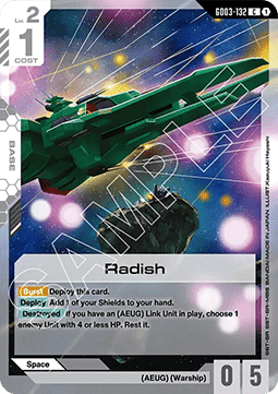 Gundam Card Game Radish GD03-132 Common single card – Steel Requiem