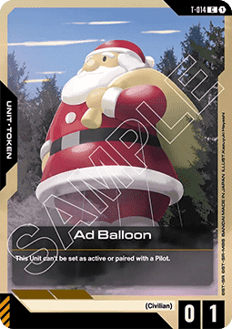 Gundam Card Game Ad Balloon GD03-T-014 Token single card – Steel Requiem