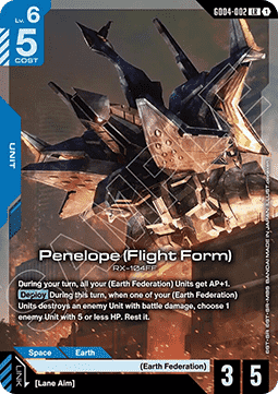 Gundam Card Game Penelope (Flight Form) GD04-002 Legendary Rare single card – Phantom Aria