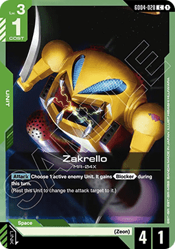Gundam Card Game Zakrello GD04-028 Common single card – Phantom Aria
