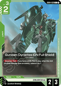 Gundam Card Game Gundam Dynames (GN Full Shield) GD04-029 Common single card – Phantom Aria