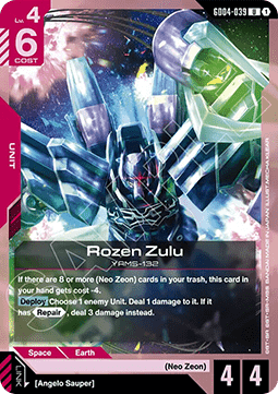 Gundam Card Game Rozen Zulu GD04-039 Uncommon single card – Phantom Aria