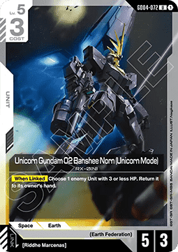 Gundam Card Game Unicorn Gundam 02 Banshee Norn (Unicorn Mode) GD04-072 Uncommon single card – Phantom Aria