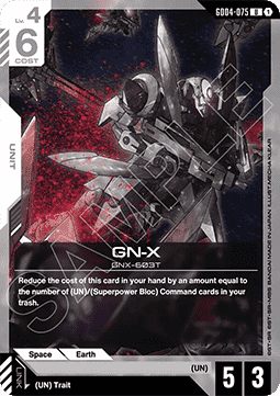 Gundam Card Game GN-X GD04-075 Uncommon single card – Phantom Aria