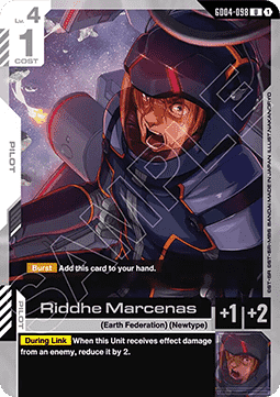 Gundam Card Game Riddhe Marcenas GD04-098 Uncommon single card – Phantom Aria