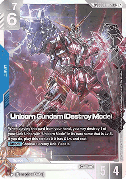 Gundam Card Game Unicorn Gundam (Destroy Mode) GD04-GD01-002 Special Rare single card – Phantom Aria