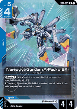 Gundam Card Game Narrative Gundam A-Packs (EX) EB01-003 Rare single card – Eternal Nexus