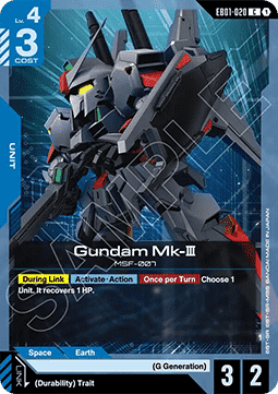 Gundam Card Game Gundam Mk-III EB01-020 Common single card – Eternal Nexus