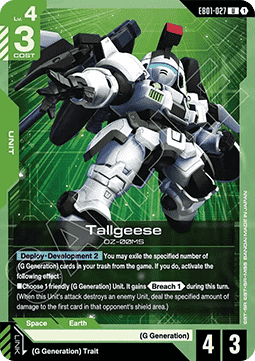 Gundam Card Game Tallgeese EB01-027 Uncommon single card – Eternal Nexus