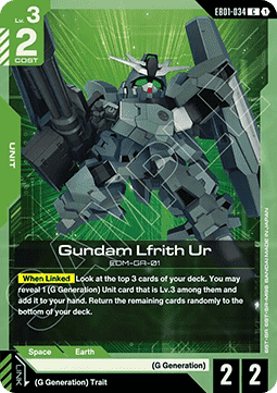 Gundam Card Game Gundam Lfrith Ur EB01-034 Common single card – Eternal Nexus