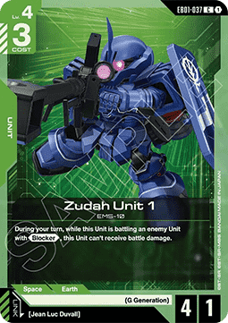Gundam Card Game Zudah Unit 1 EB01-037 Common single card – Eternal Nexus