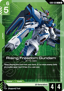 Gundam Card Game Rising Freedom Gundam EB01-039 Common single card – Eternal Nexus