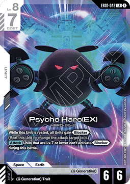 Gundam Card Game Psycho Haro (EX) EB01-042 Legendary Rare single card – Eternal Nexus