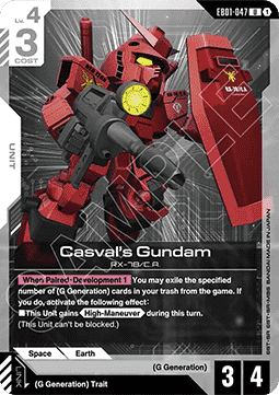 Gundam Card Game Casval's Gundam EB01-047 Uncommon single card – Eternal Nexus