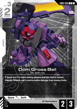 Gundam Card Game Dom Gross Beil EB01-055 Common single card – Eternal Nexus