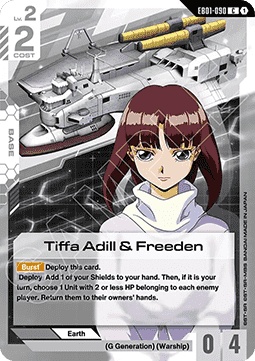 Gundam Card Game Tiffa Adill & Freeden EB01-090 Common single card – Eternal Nexus