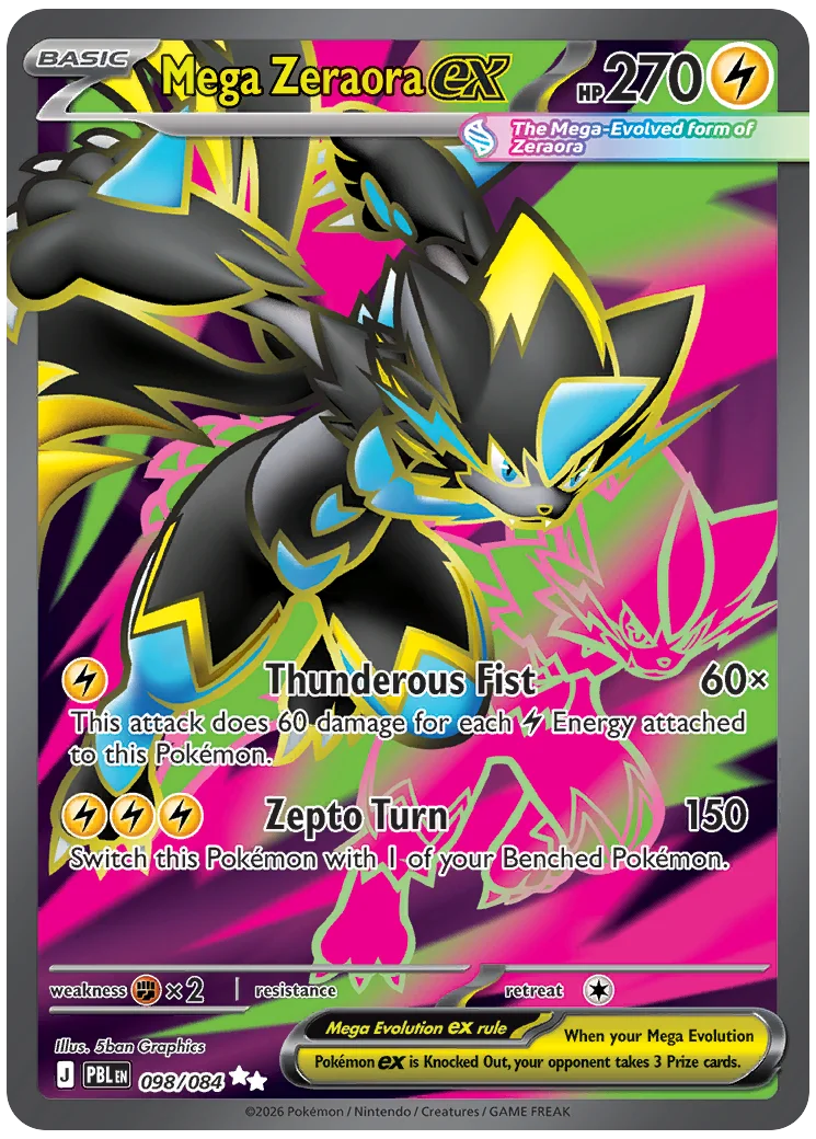 [PBL-098] Pokémon TCG: Mega Zeraora ex Ultra Rare Single Card (Pitch Black)