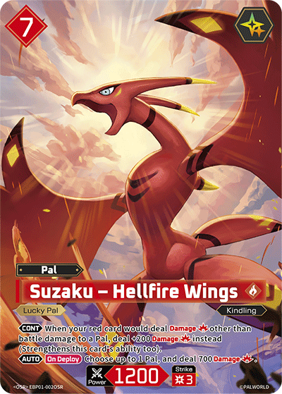 Suzaku – Hellfire Wings (BP01-002OSR) - Dawn of Palpagos (Over Super Rare) [BP-01-002OSR]