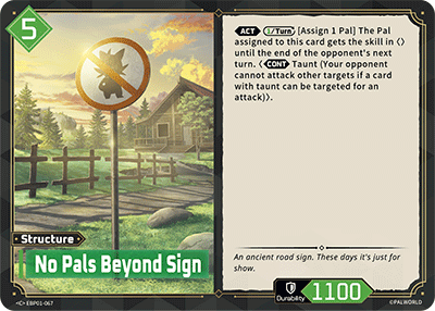 No Pals Beyond Sign (BP01-067) - Dawn of Palpagos (Common) [BP-01-067]