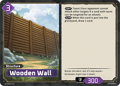 Wooden Wall (BP01-091) - Dawn of Palpagos (Common) [BP-01-091]